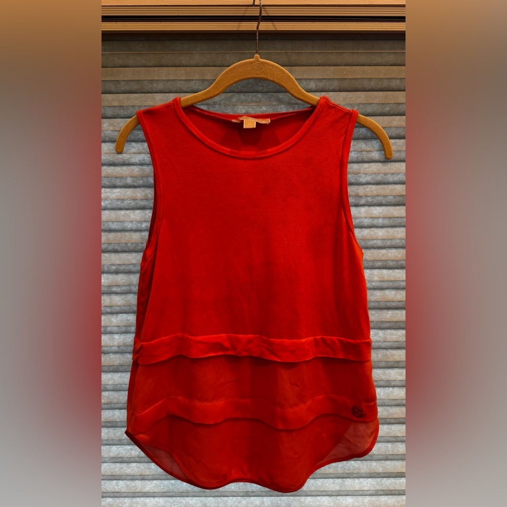 Michael Kors Coral Layered Chiffon Knit Top - Size XS - Picture 3 of 6